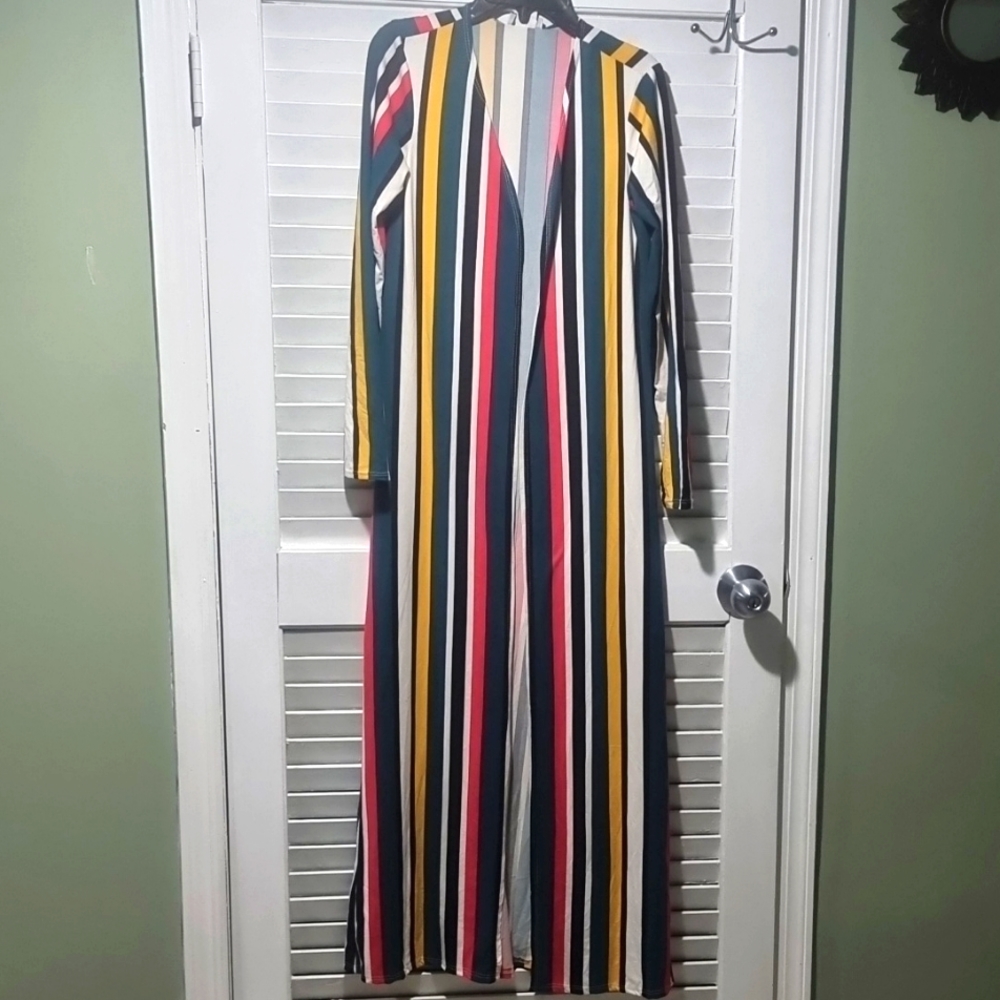 Colorful Stripe Stretchable full sleeves long Cardigan
